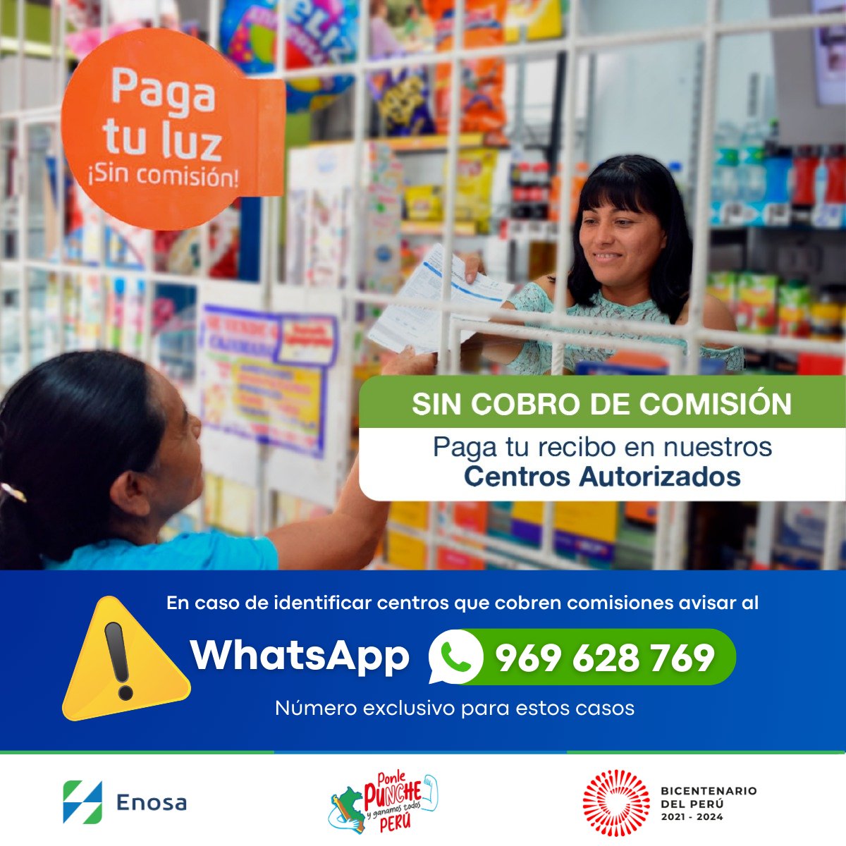 EnosaOficial's tweet photo. ✅ ¡Paga tu recibo de luz sin comisiones en nuestros centros autorizados! 💡 Fácil, rápido y sin costos extra. ¡Te esperamos!
#EnosaContigo #SinComisiones #PagoSeguro #Enosa https://t.co/zdEklO6vYx