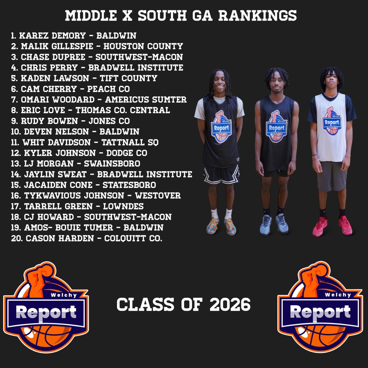 TheWelchyReports Middle and South Georgia Rankings!! 

Note: Rankings are subject to change as the season goes on. 

These rankings are based on High school, AAU and camp performances up to this point!