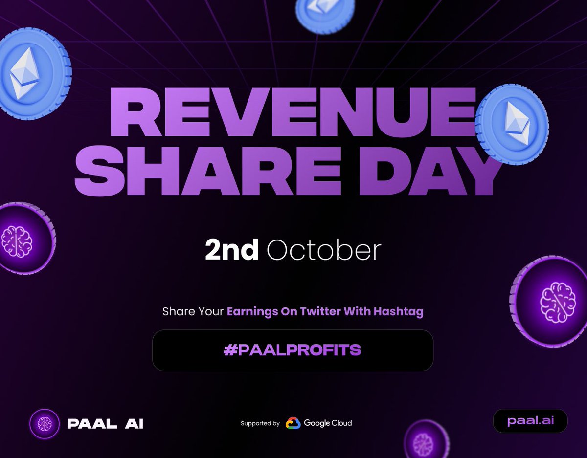 PaalMind's tweet photo. $ETH revenue share on Oct 2! 💰

We’ve done over $3.5m in revenue distributions so far, to claim👇

🔹 Stake your $PAAL today at https://t.co/gSlBCKifRs to get $PAAL + $ETH rewards. 

🔹 Compound your $ETH, grow your pool &amp; share a screenshot on X using hashtag #PAALprofits 🤝 https://t.co/VGDneGqRKj