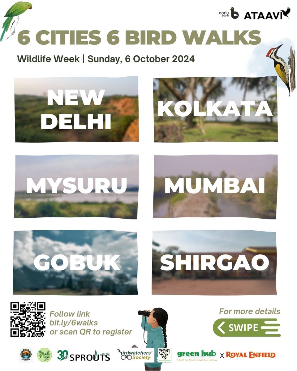 Early Bird (@earlybirdncf) on Twitter photo Get ready to swap screens for feathers this Wildlife Week!
We're inviting all curious 9-13-year-olds to join us for an exciting bird walk on Sunday, October 6 and Tuesday, October 8, 2024. Find your city below and register! Get ready to swap screens for feathers this Wildlife Week!
We're inviting all curious 9-13-year-olds to join us for an exciting bird walk on Sunday, October 6 and Tuesday, October 8, 2024. Find your city below and register!