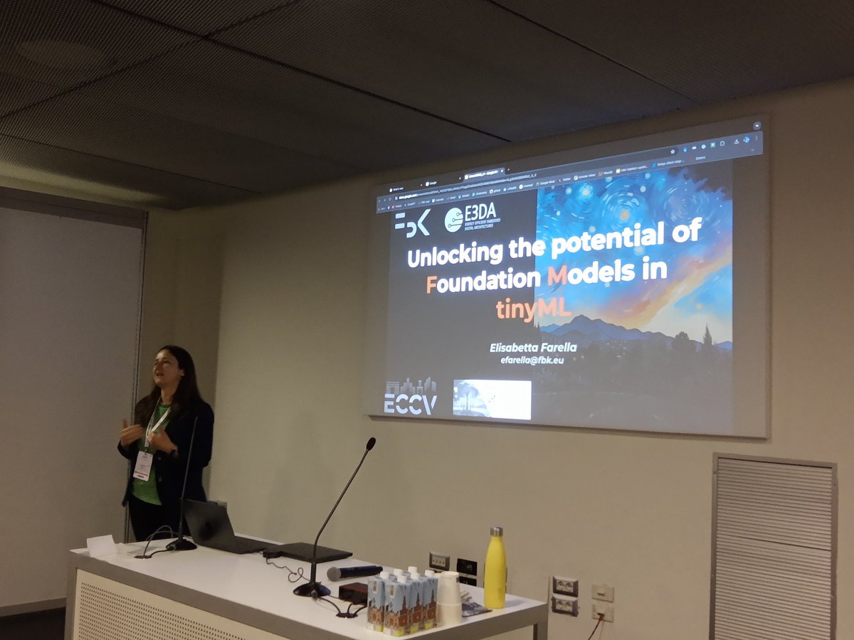 Elisabetta Farella is talking about the potential of Foundation Models in tinyML at GreenFOMO workshop.

#ECCV2024
