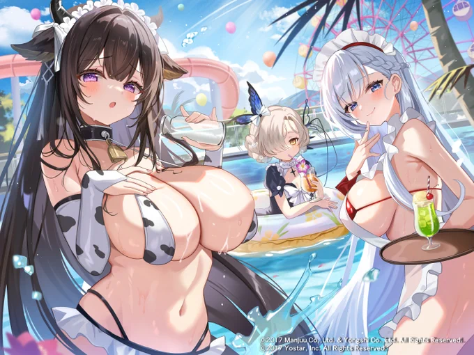 アズールレーン()にて9月の新規着せ替え実装お祝いイラストを描かせて頂きました!でっっっ#アズールレーン 