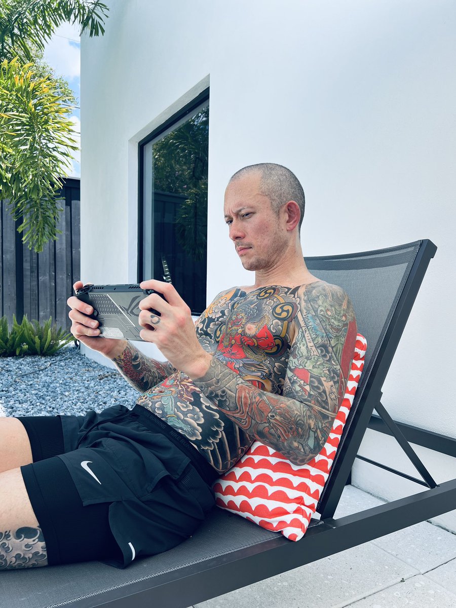 matthewkheafy's tweet photo. Doom Eternal by the pool? Yes please.
What are you playing right now?
My #ROGAllyX rules! It’s insane playing full on PC games on a mobile device.
https://t.co/eEGk9tSUKG
*
Stream today: 1030am est on twitch
#asusrogpartner @ASUS_ROG https://t.co/yAIsqNs1kP