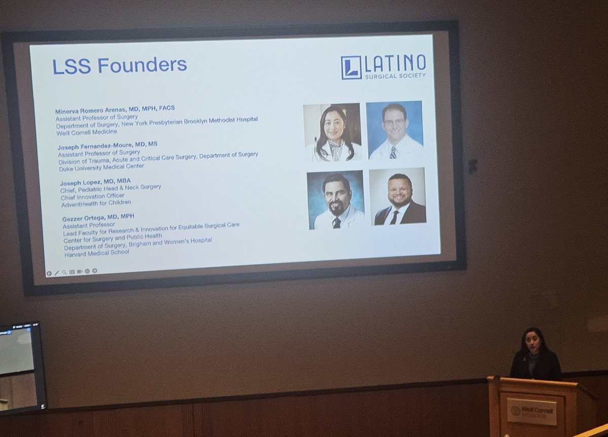 Briana Christophers, PhD (@brichristophers) on Twitter photo Shoutout to <a href="/minervies/">Dr Minerva</a> for presenting about the status of Latino surgeons in the US and the <a href="/LatinoSurgery/">LatinoSurgSociety</a> at <a href="/WCMSurgery/">Weill Cornell Medicine Surgery</a> Grand Rounds!
#NLPD #NationalLatinoPhysicianDay #NLPD2024 #LatinasInMedicine Shoutout to <a href="/minervies/">Dr Minerva</a> for presenting about the status of Latino surgeons in the US and the <a href="/LatinoSurgery/">LatinoSurgSociety</a> at <a href="/WCMSurgery/">Weill Cornell Medicine Surgery</a> Grand Rounds!
#NLPD #NationalLatinoPhysicianDay #NLPD2024 #LatinasInMedicine