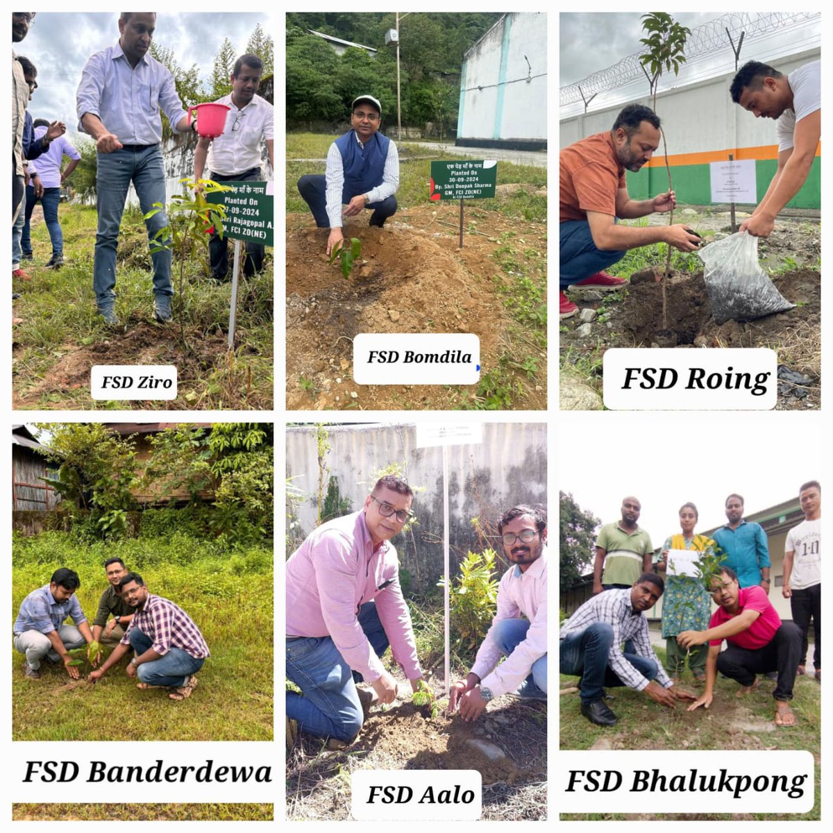 fciarunachal's tweet photo. As part of the #SwachhataHiSeva2024 campaign,  officers of FCI, ZO(NE) and FCI, RO, Itanagar visited various depots of Arunachal Pradesh region for plantation/sapling  #EkPedMaaKeNaam #SwachhBharat #SHS2024 #Plant4Mother
@FCI_India
@fci_ne https://t.co/mutqgzM6w3