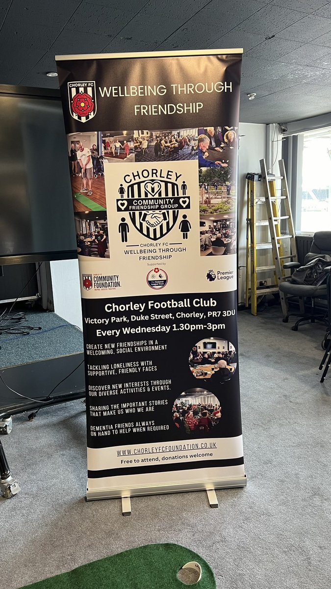 Wednesday afternoon's from 1:30pm, we host our weekly <a href="/ChorleyFCCF/">Chorley FC Community Foundation</a> Community Friendship Group in our Social Club!

Come on down, to meet new friends and engage with our members and discover new interests through different activities.

Supporting wellbeing through friendship. 🖤🤍