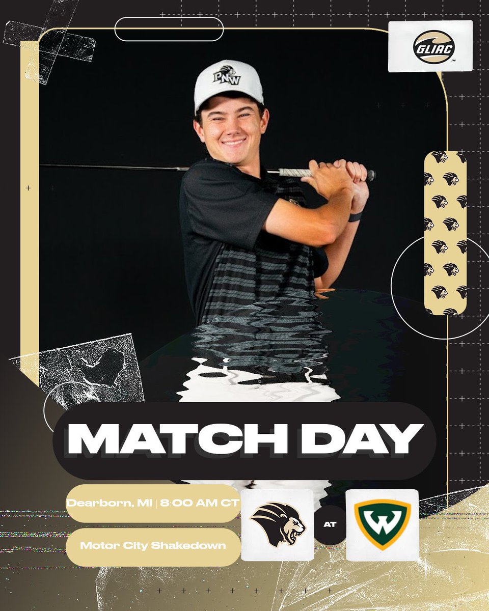 🚨MATCH DAY 🚨
➡️: <a href="/PNW_MWgolf/">PurdueNorthwest Golf</a> 
🆚: Motor City Shakedown
📍: Dearborn, Michigan
🏟️: TPC Michigan
📊: bit.ly/4dx9MlP
#RoarPride 🦁