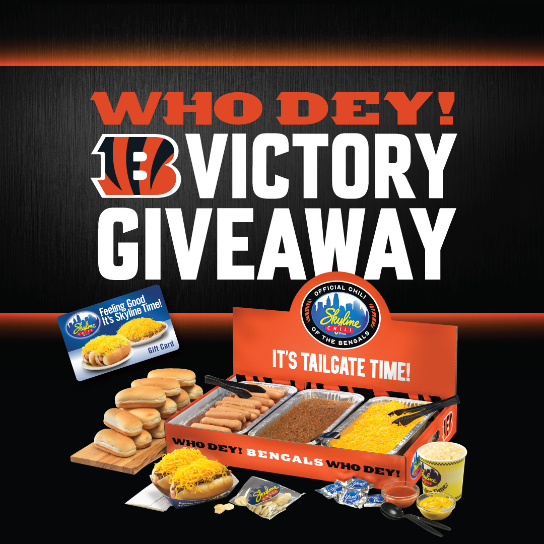 Skyline_Chili's tweet image. The @Bengals took care of business on the road! 👏 Celebrate Victory Monday with us by dropping a “🐅 + #SkylineSweeps” in the comments for a chance to win a $100 Skyline gift card for a Bengals Coney Kit and a Skyline Bengals Football! #WHODEY
-
-
-
WE WILL CONTACT THE WINNER BY…