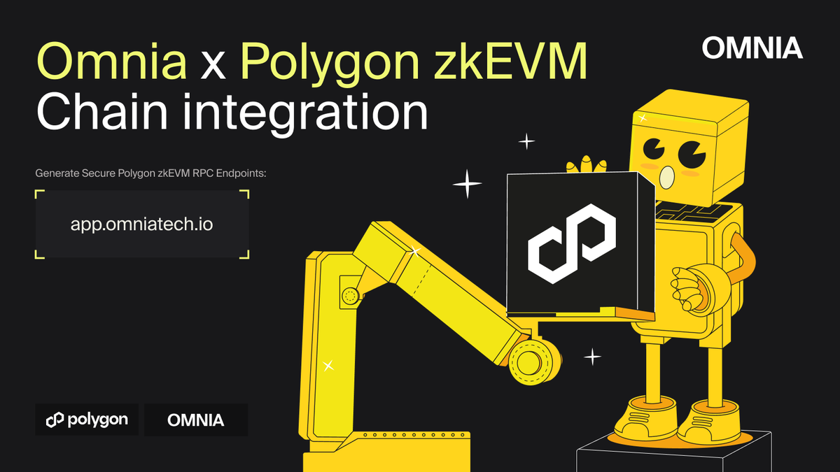 BREAKING NEWS🗞️

<a href="/0xPolygon/">Polygon</a> zkEVM - the first zero knowledge scaling solution compatible with the Ethereum Virtual Machine to integrate smart contracts and developer tools - is now supported by OMNIA Protocol.     

Generate secure Polygon zkEVM RPC endpoints, trade and build on