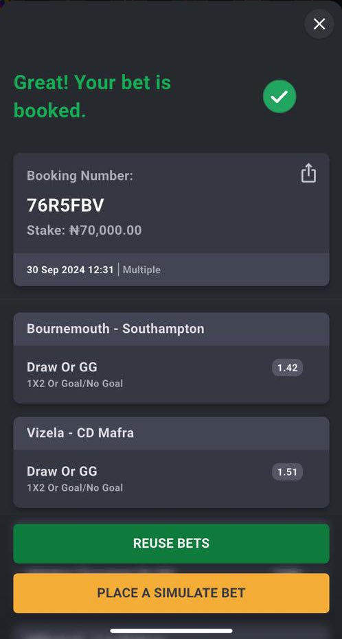 easytipster1's tweet photo. FREE BET9JA CODE 

Code : 76R5FBV

17+ Odd 💜💜
#bet9jacode https://t.co/MRILkBdWUe