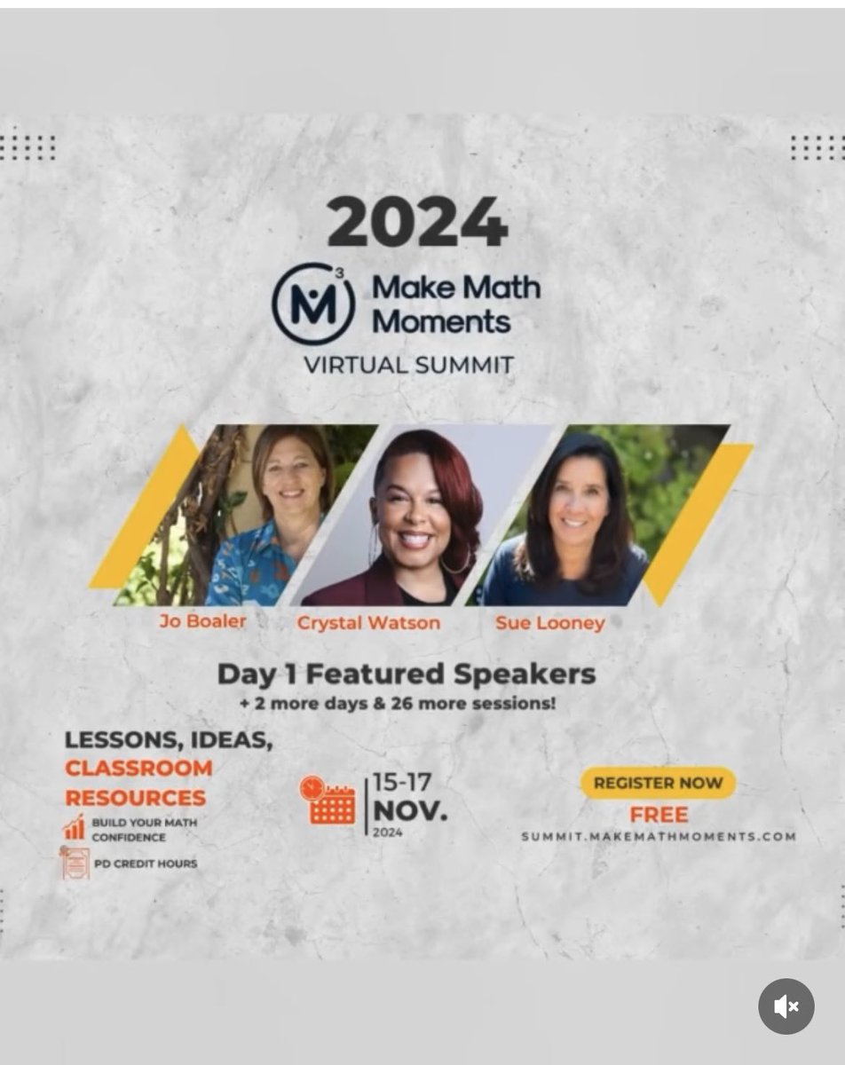 Allan Stevenson (@sunrisemathman) on Twitter photo It’s almost here! The annual Virtual Math Summit is a wonderful learning opportunity! So many great speakers on a variety of topics!
Register now! summit.makemathmoments.com
<a href="/SunriseSDMB/">Sunrise School Division</a> It’s almost here! The annual Virtual Math Summit is a wonderful learning opportunity! So many great speakers on a variety of topics!
Register now! summit.makemathmoments.com
<a href="/SunriseSDMB/">Sunrise School Division</a>