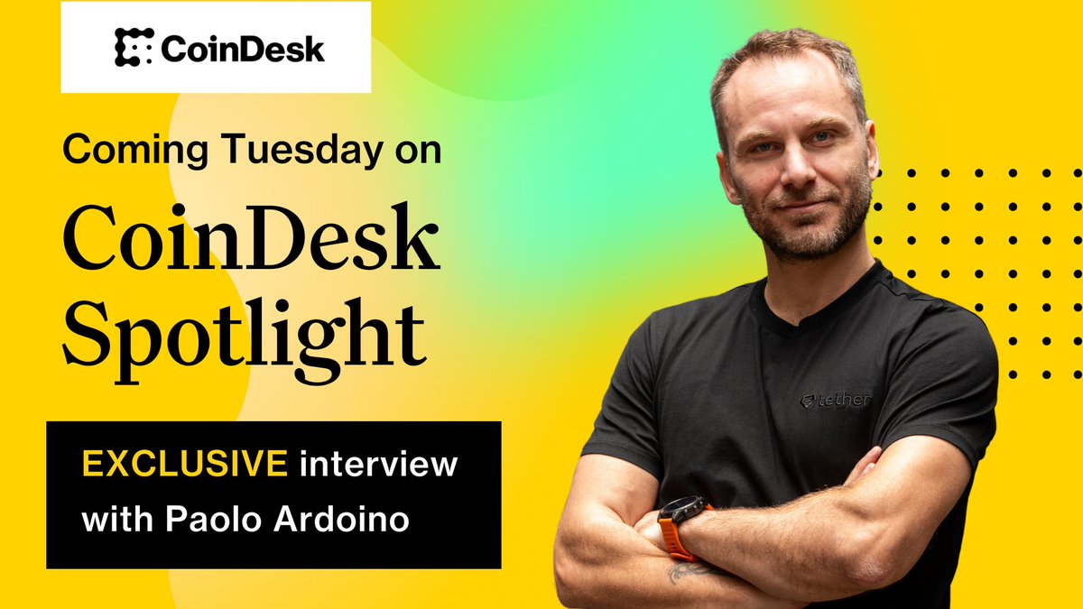How does <a href="/Tether_to/">Tether</a> maintain its market dominance? 

💬  CEO <a href="/paoloardoino/">Paolo Ardoino 🤖</a> shares insights on $USDT’s success with @bullish CEO @thomasfarley on "CoinDesk Spotlight". 

Premieres Tuesday at 10 a.m. ET — subscribe to CoinDesk's YouTube and turn on notifications! 🔔