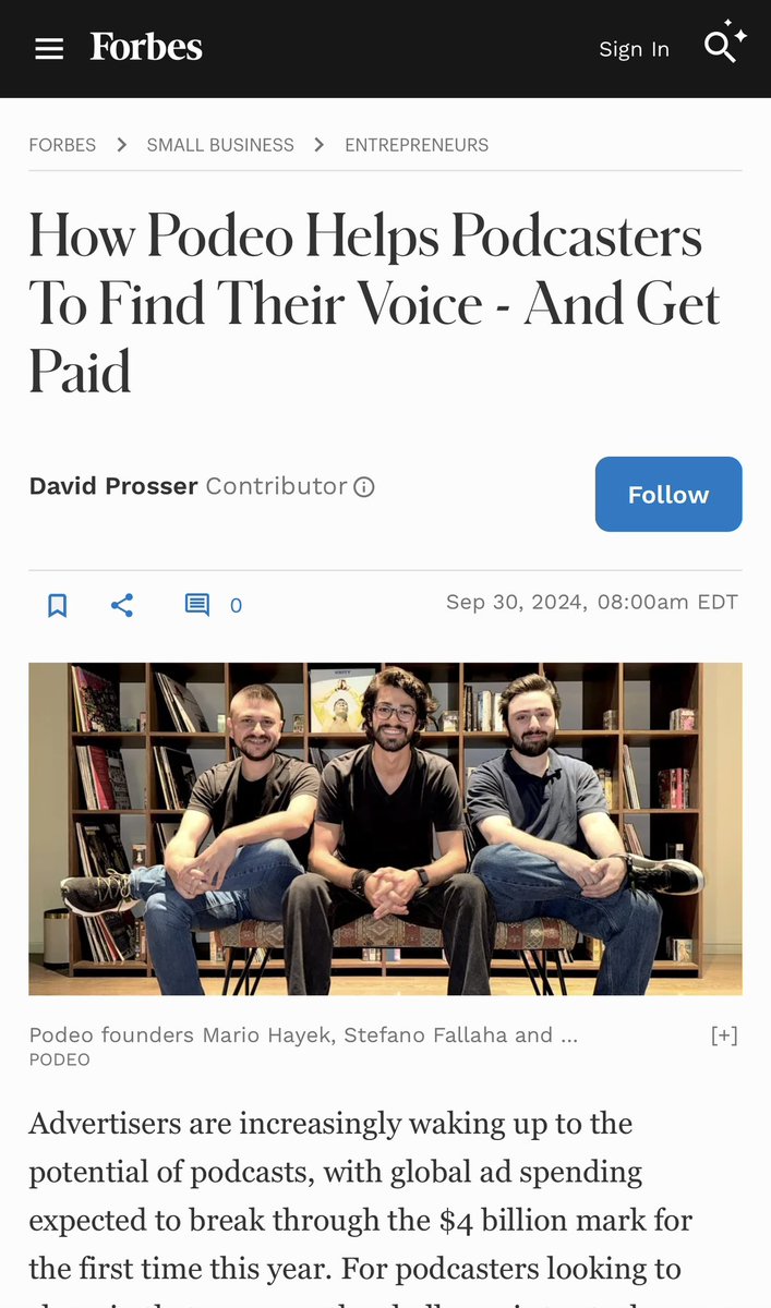 getpodeo's tweet photo. We're set to elevate your podcasting experience🎉💙 
Grateful for the shoutout from @ForbesTech !!

Find us on forbes👇🏽

https://t.co/QMNvMdVNHe https://t.co/tiCkztoWW9