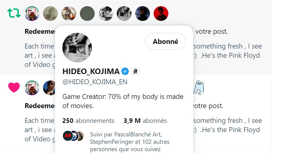 _Guizzz_'s tweet image. Starting the day with both 2 @Kojima_Hideo accounts retweeting my last post :) Ok that is a 1st step , now let's try the '' follow '' thing :D