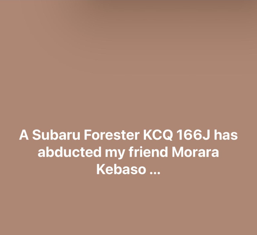 Timely_ke's tweet photo. Breaking News
Morara kebaso has been abducted by a Subaru forester with a KCQ 166J number plate.

Free Morara kebaso https://t.co/VJjCCN1YPB