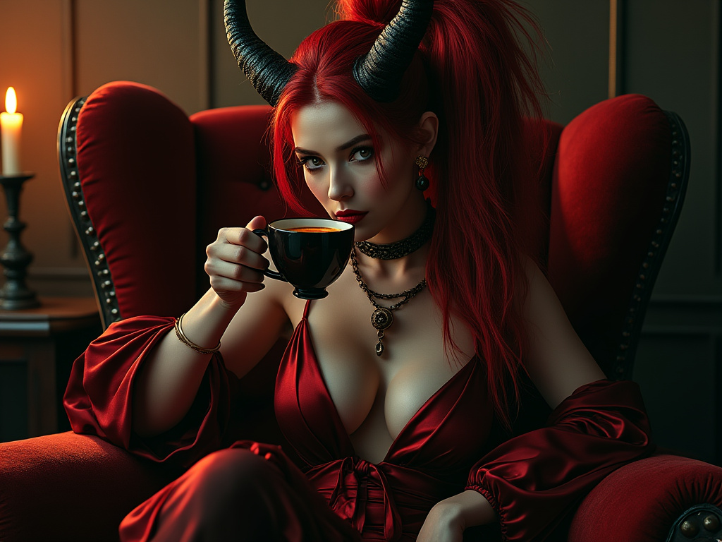 dainiusex7's tweet photo. QT your Coffee art
"Sip of Sin: Devilishly Decadent"
#DevilQueen #RedHotGlamour #AIart #AIArtwork #AIイラスト https://t.co/LqT56t7FT3