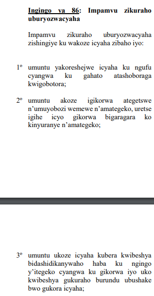 UncleGobby's tweet photo. #KWIRWANAHO WIGOBOTORA UKIZA AMAGARA YAWE KUGIRANGO UMWANZI (UMUJURA) ATAKUVUTSA UBUZIMA CG URWANA KU #MUTUNGO NGO UTANYAGWA/UTIBWA NI IMPAMVU YEMEWE MU MATEGEKO NTA NUBWO BIGIZE ICYAHA:

Biteganya n'ingingo ya 86: "impamvu zikuraho uburyozwacyaha" #CP2018 https://t.co/rkctQBxKTk