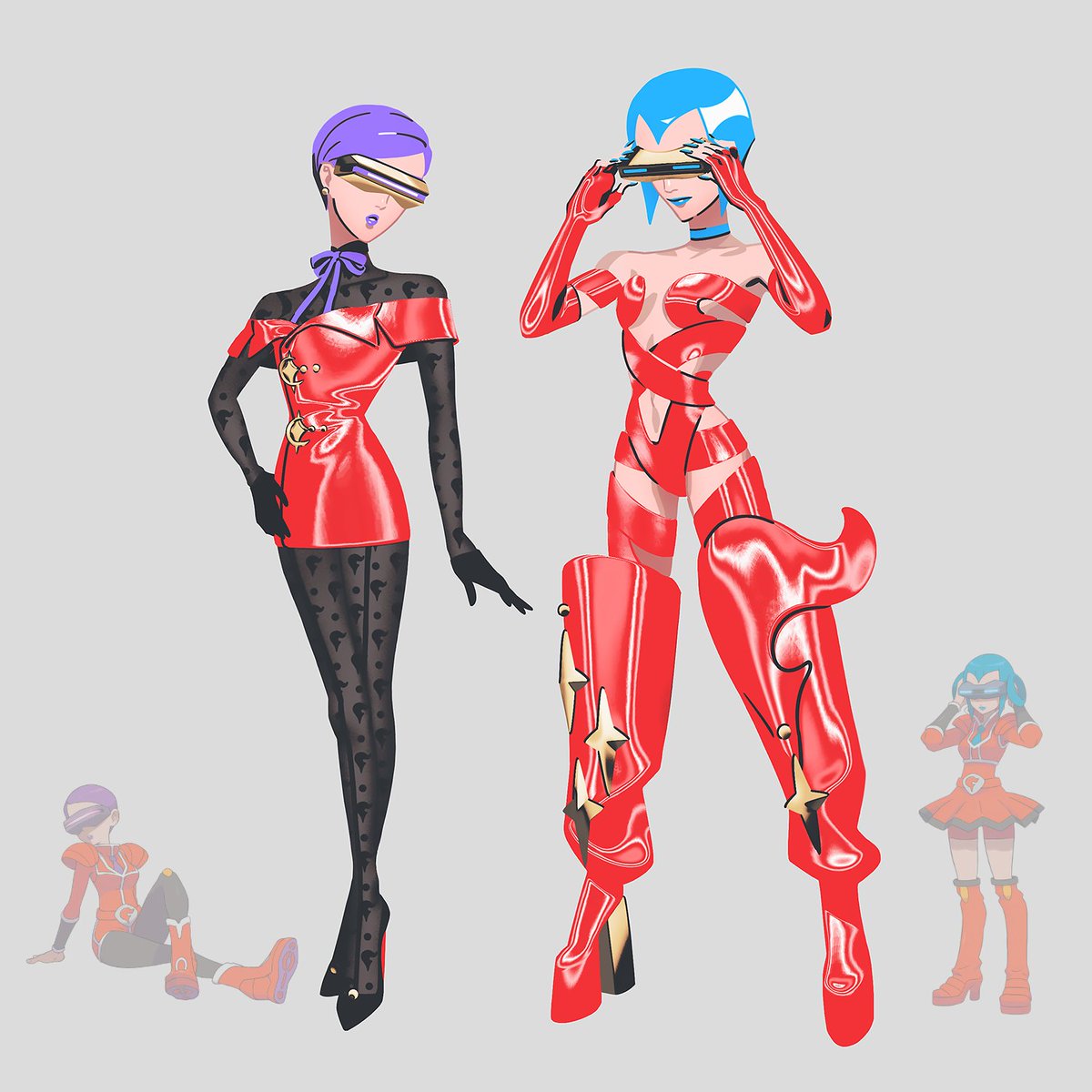 Sylvonyx's tweet image. What if, rather than have the MC press the red or blue button at their HQ, Team Flare pressed the slay button instead