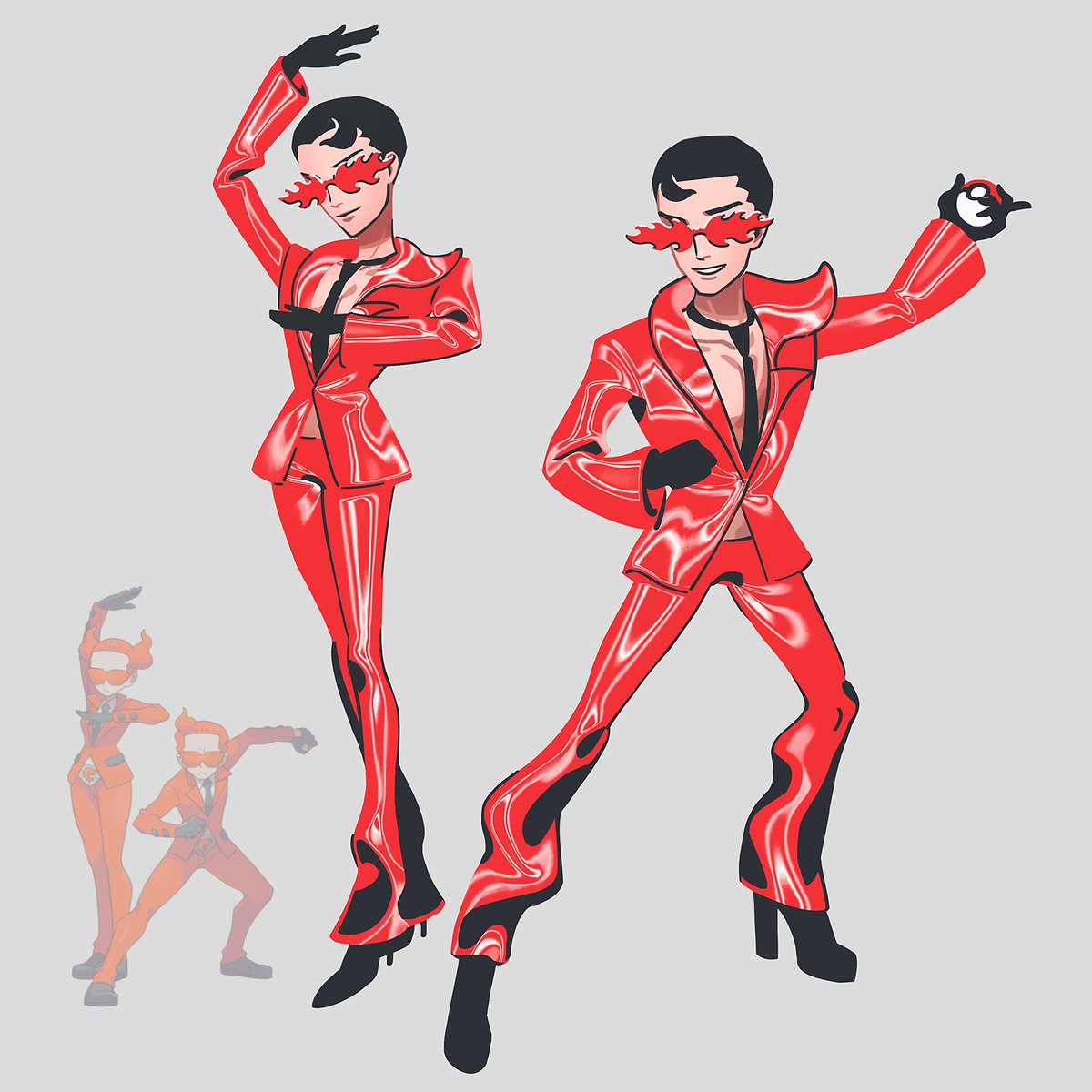 Sylvonyx's tweet image. What if, rather than have the MC press the red or blue button at their HQ, Team Flare pressed the slay button instead