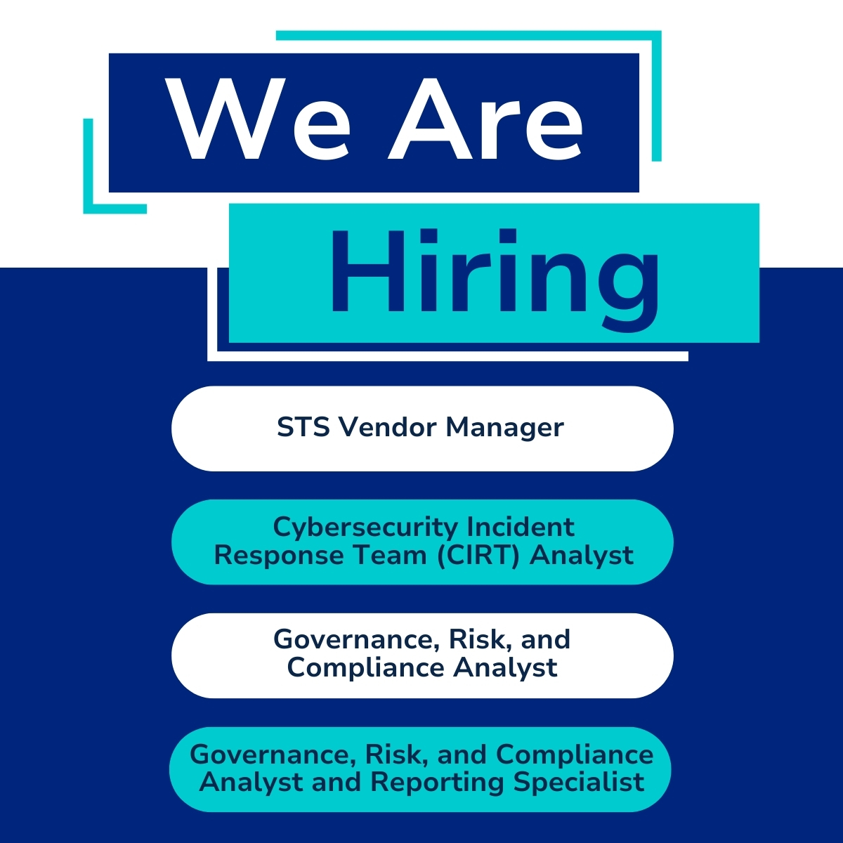 Join Our Team at DIR!

We're hiring for the following positions:
▪ Governance, Risk, and Compliance (GRC) Analyst (dir.texas.gov/cybersecurity-…)
▪ Governance, Risk, and Compliance (GRC) Analyst and Reporting Specialist (dir.texas.gov/cybersecurity-…)
▪ STS Vendor Manager