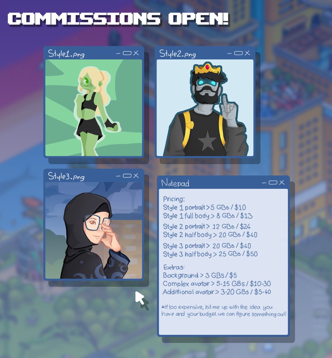 🖌️ART GIVEAWAY!
Winner will choose between a free Style 1 portrait or %80 DISCOUNT in a commission! (The list is down below)

🔵 Follow me
🔵Like and retweet
🔵Tag 2 friends

📅Ends in October 6, 12 PM GMT+3
Good luck to everyone!