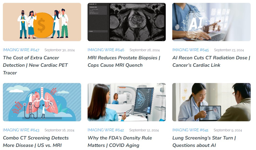 Brian Casey (@briancasey3) on Twitter photo Issue #647 of <a href="/TheImagingWire/">The Imaging Wire</a> is live:
- The Cost of Extra Breast Cancer Detection
- Cost-Sharing Hurts Breast Screening
- FDA Approves <a href="/GEHealthCare/">GE HealthCare</a> Cardiac PET Tracer
- <a href="/SectraNews/">Sectra</a> Signs $300M Quebec Contract
- News from #ASTRO24
Read more at buff.ly/3BBE5uk. Issue #647 of <a href="/TheImagingWire/">The Imaging Wire</a> is live:
- The Cost of Extra Breast Cancer Detection
- Cost-Sharing Hurts Breast Screening
- FDA Approves <a href="/GEHealthCare/">GE HealthCare</a> Cardiac PET Tracer
- <a href="/SectraNews/">Sectra</a> Signs $300M Quebec Contract
- News from #ASTRO24
Read more at buff.ly/3BBE5uk.