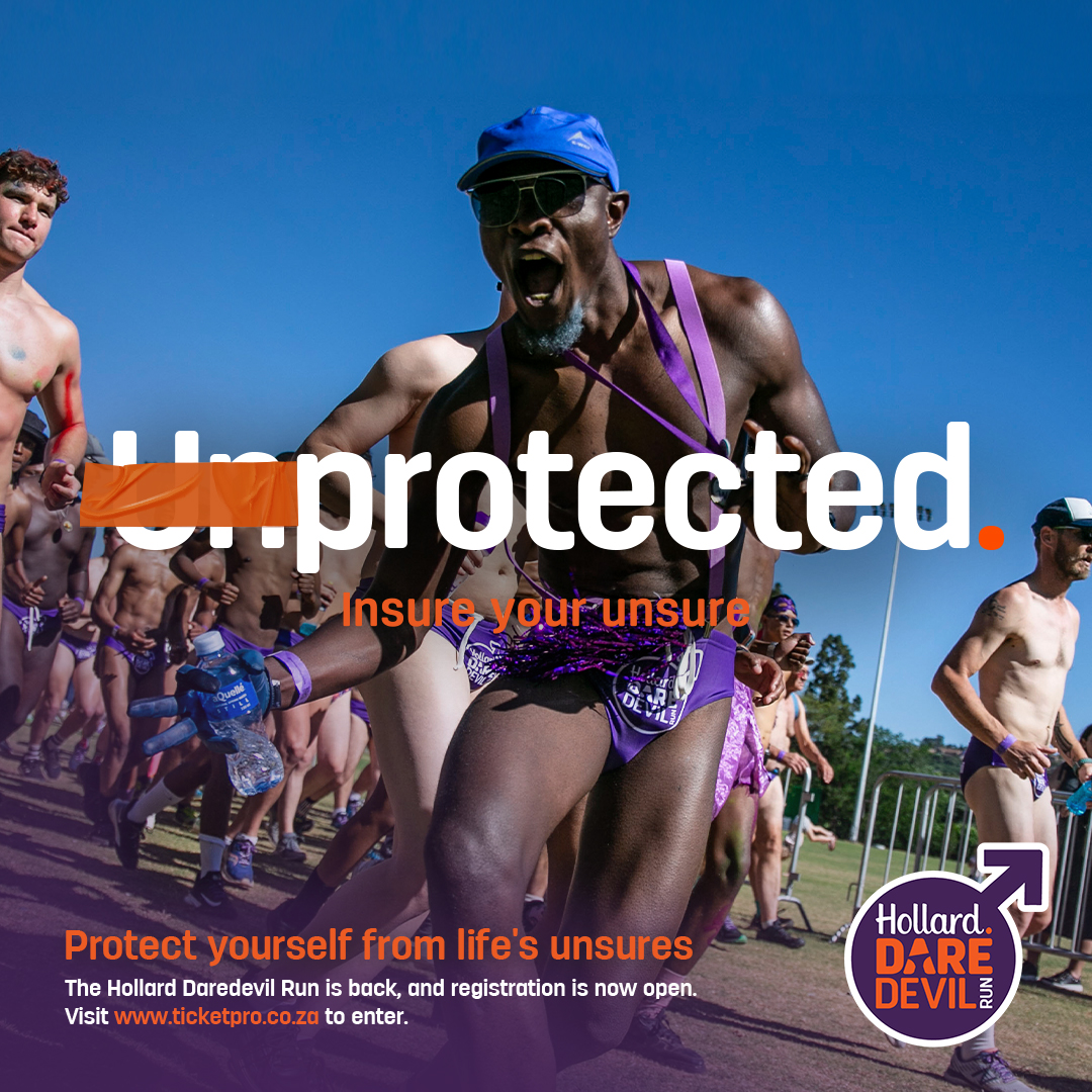 Turn the daunting task of running in a speedo into an undaunting mission to increase awareness about male cancers. ​

Get your tickets now from ticketpro.co.za. ​

See you on 1 November. ​
#DaredevilRun2024 #InsureYourUnsure