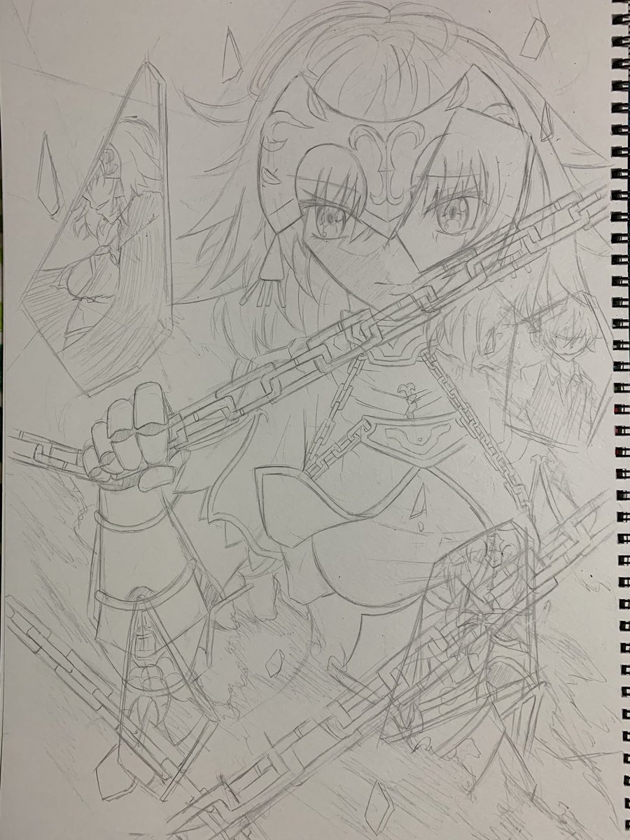 大昔、まだ液タブを持ってなかったから実現出来なかったこのジャンヌの絵、いつか今のクオリティで描きたい 