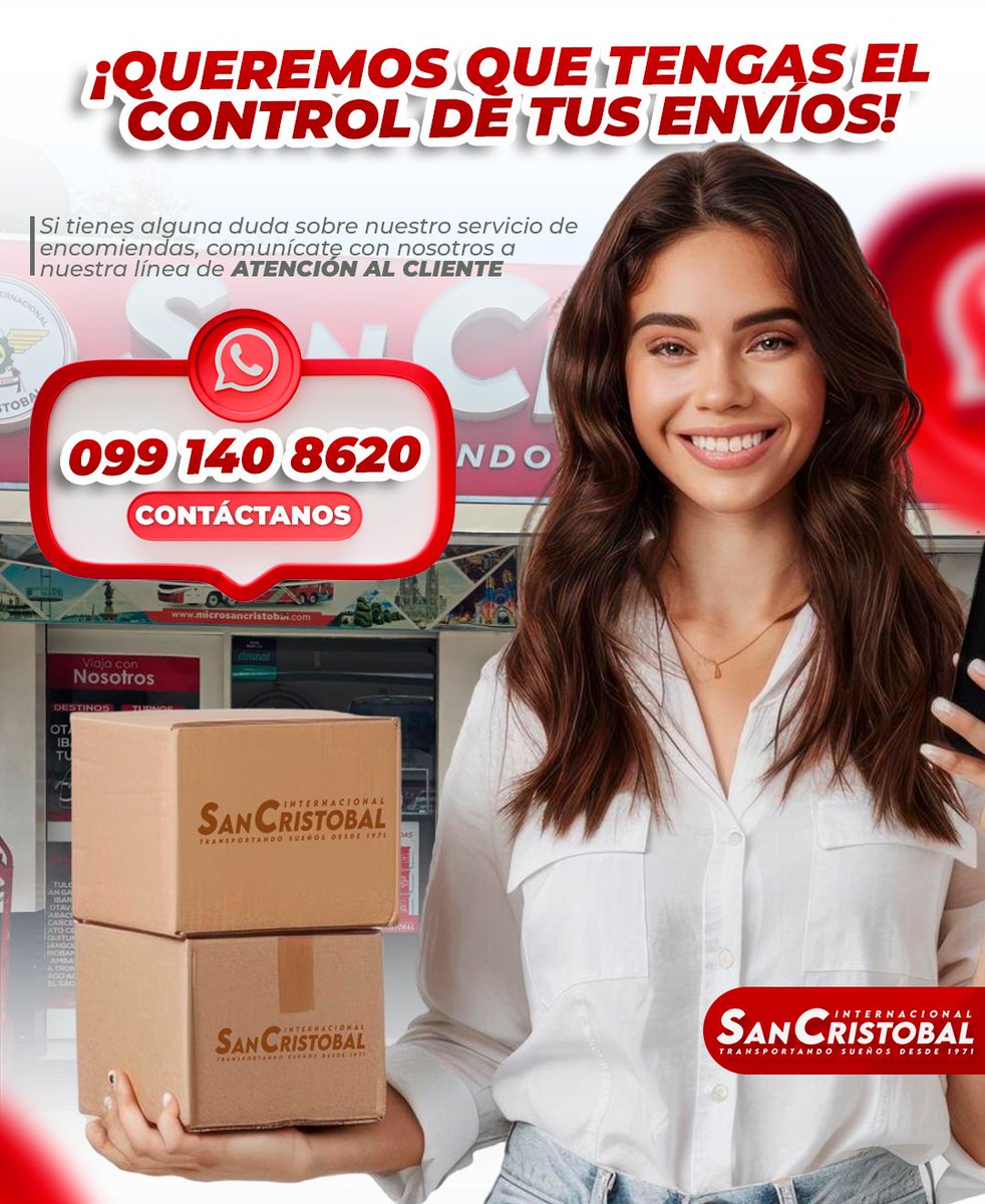 sancristobalec's tweet photo. ¡Toma el control de tus envíos con Internacional San Cristóbal! �� Si tienes alguna duda, nuestro equipo de atención al cliente está listo para ayudarte. ¡Contáctanos y mantente al tanto! 🚛 https://t.co/b7gNR6ufuD