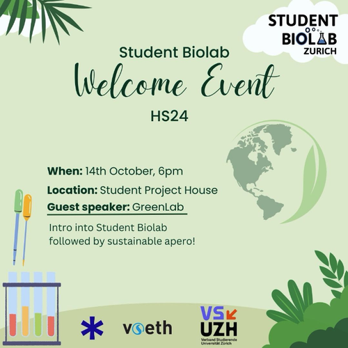 Greenlab_ZH's tweet image. Come hear about #sustainability in research at the @ETHSPH Student Biolab Welcome event on 14 October! We&apos;ll be your guest speaker😎 See you there!