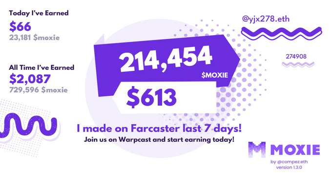 yjx278's tweet photo. @DopeOxide @base You should check $moxie on @farcaster_xyz !
its an innovative sofialFi project which works by rewarding engagement on Farcaster! @moxie_xyz https://t.co/fiSxMh4SvD