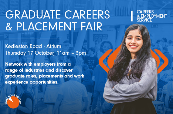 University of Derby Careers (@derbyunicareers) on Twitter photo Explore a range of career options at the upcoming #Graduate Careers and #Placement Fair! Open to all <a href="/derbyunistudent/">Derby Uni Students</a> & recent grads🎓
🕰️17 October, 11am-3pm
📍Kedleston Road
Prepare for your future career, book here: ow.ly/j6Rp50Tt7Ag
@derbyunion @derbyunialumni Explore a range of career options at the upcoming #Graduate Careers and #Placement Fair! Open to all <a href="/derbyunistudent/">Derby Uni Students</a> & recent grads🎓
🕰️17 October, 11am-3pm
📍Kedleston Road
Prepare for your future career, book here: ow.ly/j6Rp50Tt7Ag
@derbyunion @derbyunialumni