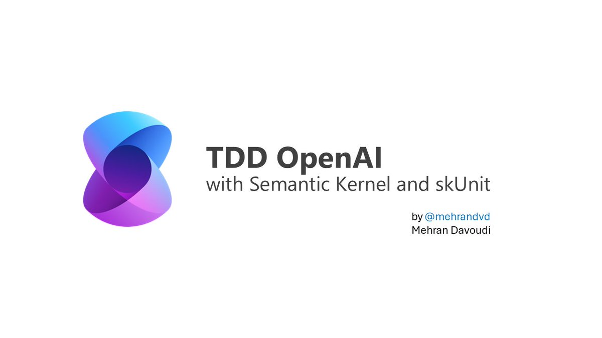 mehrandvd's tweet image. Interested in learning how to develop LLM-based applications using a TDD approach to enhance their robustness and predictability? I&apos;ll be covering this topic in my upcoming workshop. :)

#SemanticKernel #skUnit #openai #dotnet #csharp #llm #gpt #TDD

linkedin.com/events/7246447…