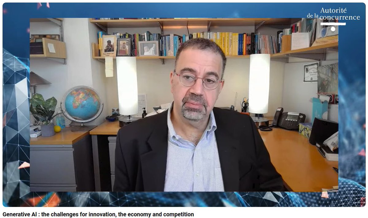 What does #AI 🤖 deliver? Interesting discussion re productivity, innovation, competition on now w/ <a href="/vestager/">Margrethe Vestager</a>, <a href="/DAcemogluMIT/">Daron Acemoglu</a>, <a href="/Gorintic/">Charles Gorintin</a>, hosted by <a href="/Adlc_/">Autorité de la Concurrence</a> (<a href="/BCoeure/">Benoît Cœuré</a> &amp; <a href="/EVandenhende/">Elodie Vandenhende</a>). Acemoglu: Be mindful of the hype, we need to get the direction of AI right. 🏄‍♂️