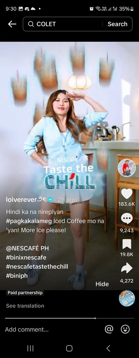 stazzoMD's tweet photo. Wdym same ang caption ng #nescafetastethechill post ng #macolet? OG ship layag of the day. #BINI #nescafe #bini_colet #bini_maloi https://t.co/o2IsLRmGv6