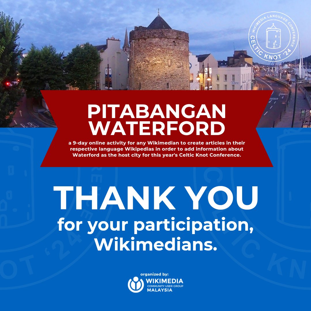 ✨ PITABANGAN WATERFORD ✨
.
Thank you to everyone for participating in Pitabangan Waterford in conjunction with Celtic Knot 2024. 

— 1

#pitabanganwaterford
#bebaskanpengetahuan 
#celticknot2024