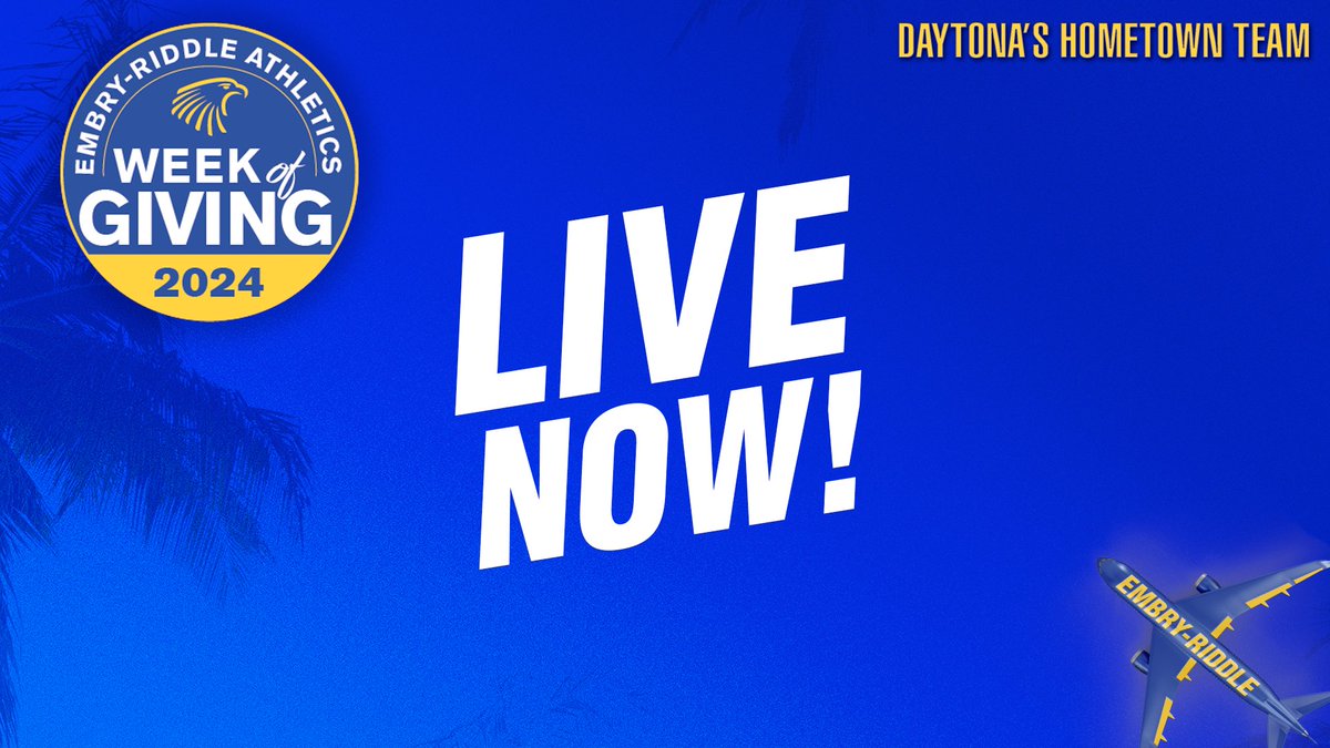 Embry-Riddle Athletics Week of Giving starts now. Show your support for Embry-Riddle Men’s Basketball student-athletes. Click on the link below to donate. 

erauathletics.com/weekofgiving

#goERAU