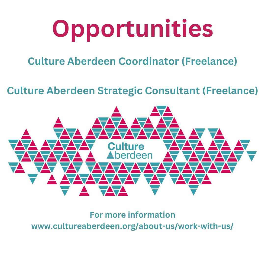 Culture Aberdeen is a network of organisations committed to the development of a vibrant, inclusive and sustainable creative sector in Aberdeen. We are currently looking for a Coordinator and Strategic Consultant. 
More information here: cultureaberdeen.org/about-us/work-…