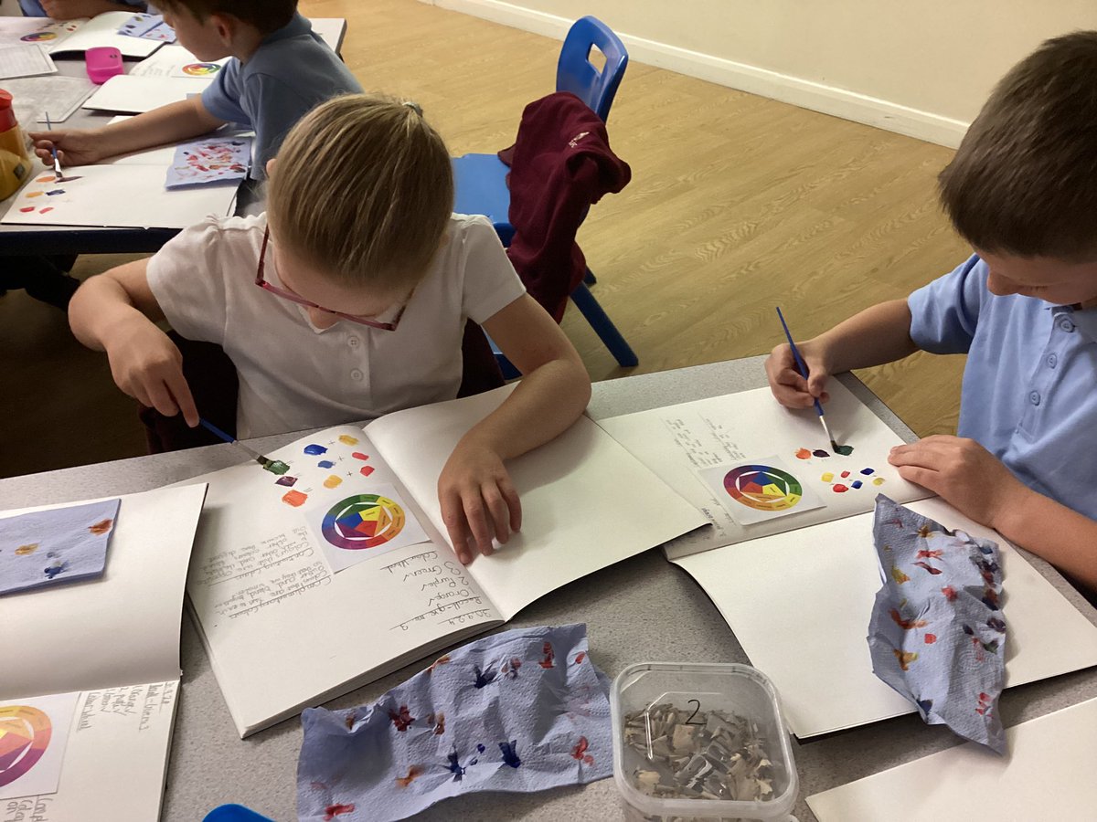 This afternoon, we have explored the colour wheel and tested how the primary colours can be mixed to create the secondary colours🎨🖌️