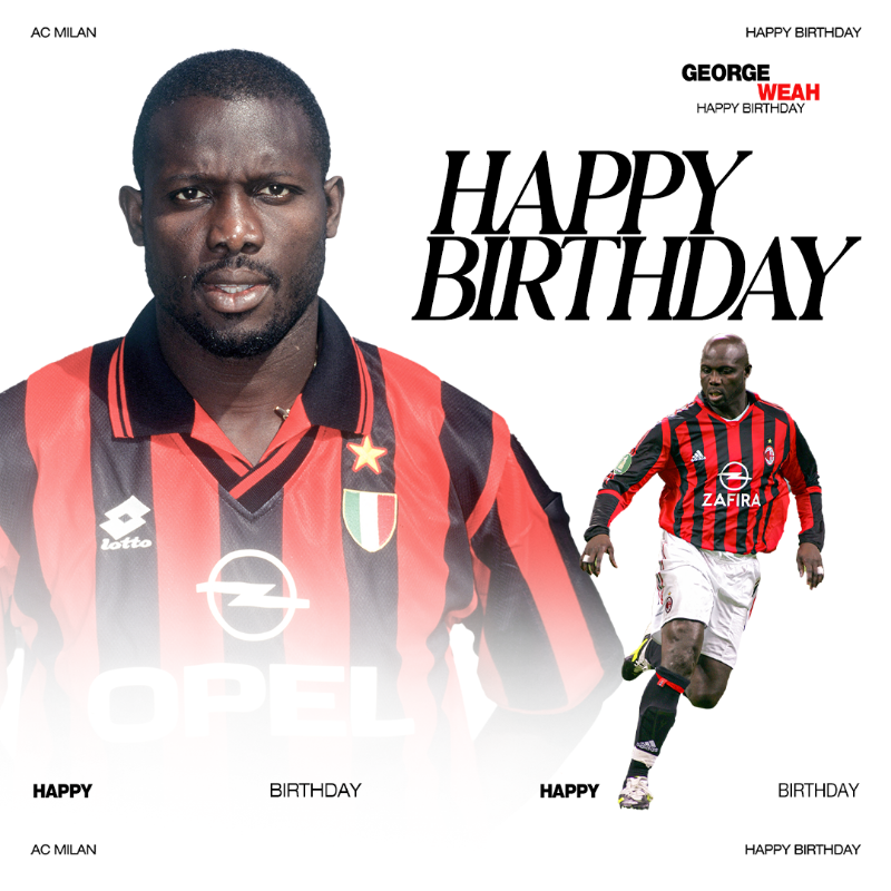 acmilan's tweet photo. One of Africa’s greatest-ever players 🇱🇷🎂 

Wishing you a great day 🥳

#SempreMilan