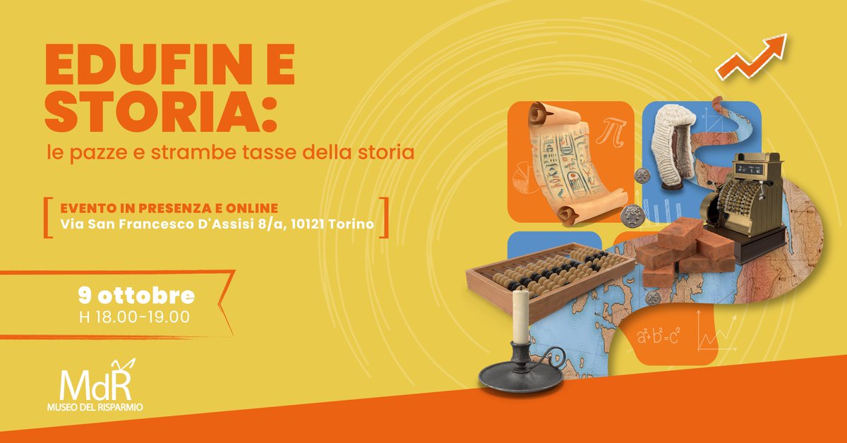 📅 9 ottobre, ore 18 - Museo del Risparmio (e online): un viaggio nella storia delle tasse più curiose con l'economista Alessandro Giraudo.
Un'occasione per approfondire l'evoluzione della fiscalità in modo originale. Prenota il tuo posto 👇 museodelrisparmio.it/le-pazze-e-str…
#MdR #edufin