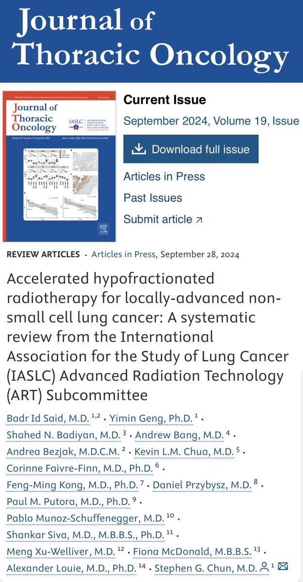 Daniel Przybysz M.D. (@przybyszmd) on Twitter photo What an effort! Congrats <a href="/StephenChunMD/">Stephen Chun</a> and <a href="/BadrIdsaid/">Badr Id Said, MD</a> + the whole ART committee team for this incredible piece of science. Just out <a href="/IASLC/">IASLC</a> <a href="/JTOonline/">JTO & JTO CRR</a> ! #RadOnc #JTO #ART What an effort! Congrats <a href="/StephenChunMD/">Stephen Chun</a> and <a href="/BadrIdsaid/">Badr Id Said, MD</a> + the whole ART committee team for this incredible piece of science. Just out <a href="/IASLC/">IASLC</a> <a href="/JTOonline/">JTO & JTO CRR</a> ! #RadOnc #JTO #ART