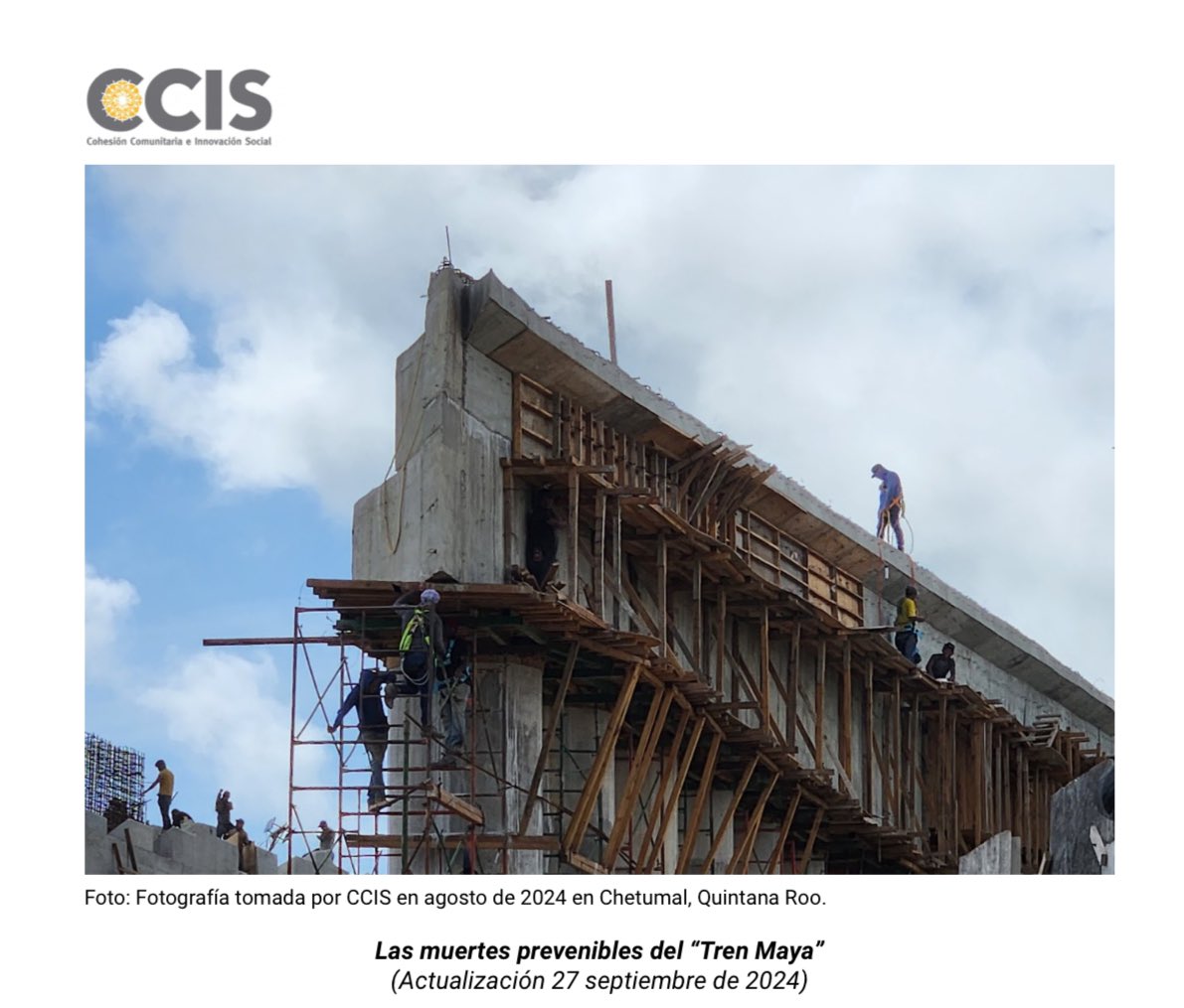 🔍INVESTIGACIÓN| Aún no concluye la construcción de los siete tramos del denominado #TrenMaya🚊y ya se han identificado 64 personas trabajadoras muertas y 46 lesionadas por presuntos riesgos de trabajo. 

🔸Te invitamos a consultar la actualización del reporte “Las muertes