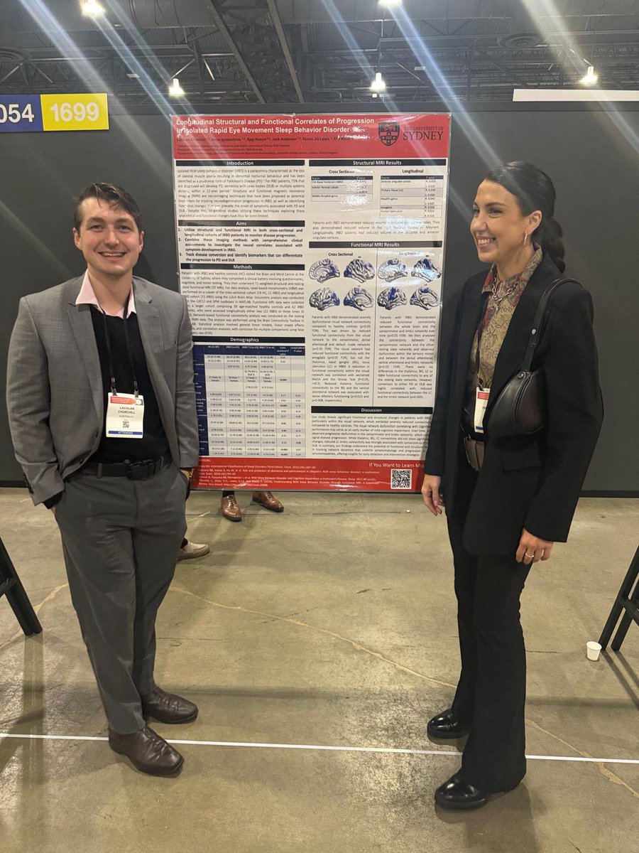 Lachlan Churchill (@lachychurchill) on Twitter photo Enjoyed presenting my poster on longitudinal and structural changes in isolated RBD patients longitudinally. Excited to dive deeper into this research to find more biomarkers of synucleinopathy progression 🧠 <a href="/a_ignatavicius/">Anna Ignatavicius</a> <a href="/jackx_anderson/">Jack Anderson</a> <a href="/profsimonlewis/">Simon Lewis</a> <a href="/DrElieMatar/">Elie Matar</a> Enjoyed presenting my poster on longitudinal and structural changes in isolated RBD patients longitudinally. Excited to dive deeper into this research to find more biomarkers of synucleinopathy progression 🧠 <a href="/a_ignatavicius/">Anna Ignatavicius</a> <a href="/jackx_anderson/">Jack Anderson</a> <a href="/profsimonlewis/">Simon Lewis</a> <a href="/DrElieMatar/">Elie Matar</a>