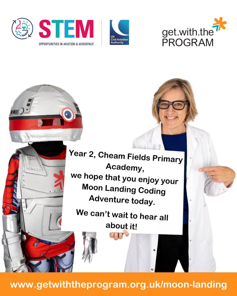 gwtp_uk's tweet photo. Today, 4th October 2024, the first day of #WorldSpaceWeek, 60 Year 2 children (ages 6-7) from @CFPSchool are going on an exciting #MoonLanding #CodingAdventure thanks to the generous support of the @UK_CAA STEM Programme! 🚀
We can't wait to hear all about your mission🌘 https://t.co/RwtFVX0wOZ