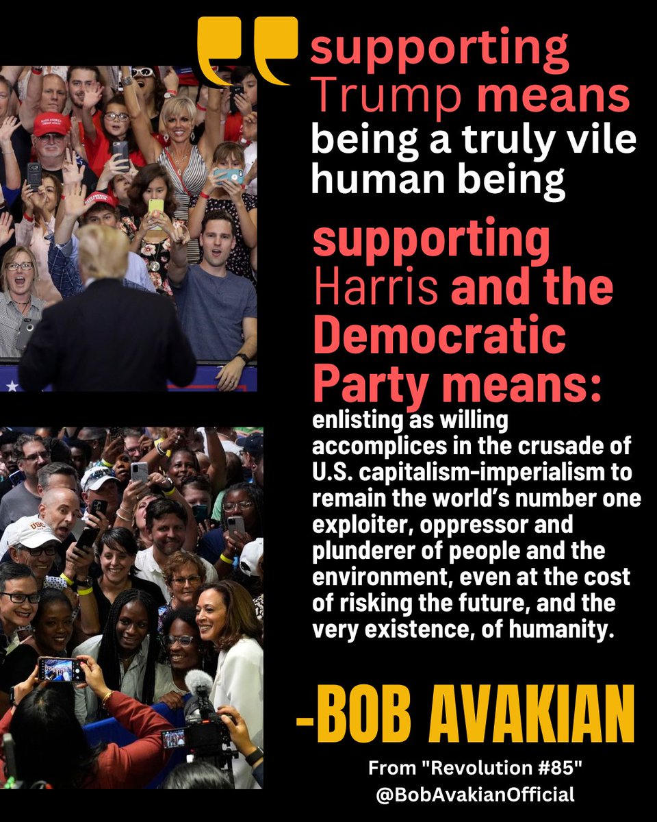 Watch and share social media dispatch 85 from <a href="/BobAvakian/">Bob Avakian Official</a> Official:
x.com/BobAvakian/sta…

Contribute to the national campaign to get <a href="/BobAvakian/">Bob Avakian Official</a> Official known everywhere. See revcom.us/en/national-ca…

#fascisttrump #killerkamala