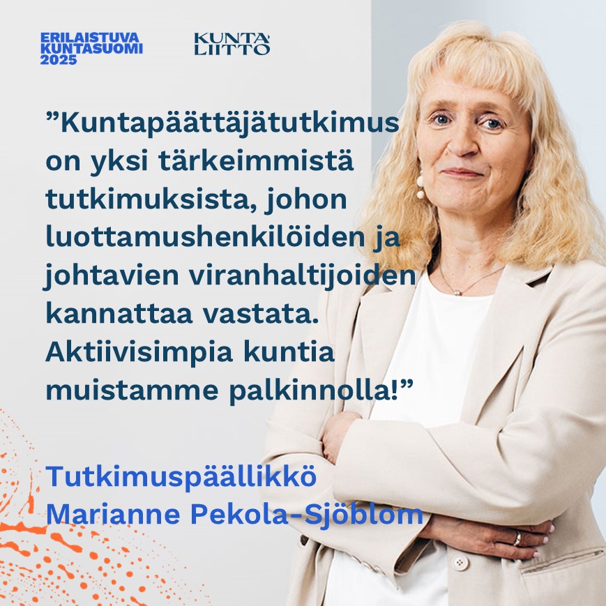 FI:📝 Kunnanvaltuutetut ja johtoryhmän jäsenet huomio! 
 💥Kuntapäättäjätutkimus 2024 on käynnissä, nyt vastaamaan! Joko kysely kilahti sähköpostiisi?💥

 👉kuntaliitto.fi/tiedotteet/202…

#kunnat #kaupungit #kuntapäättäjätutkimus #kuntavaalit
