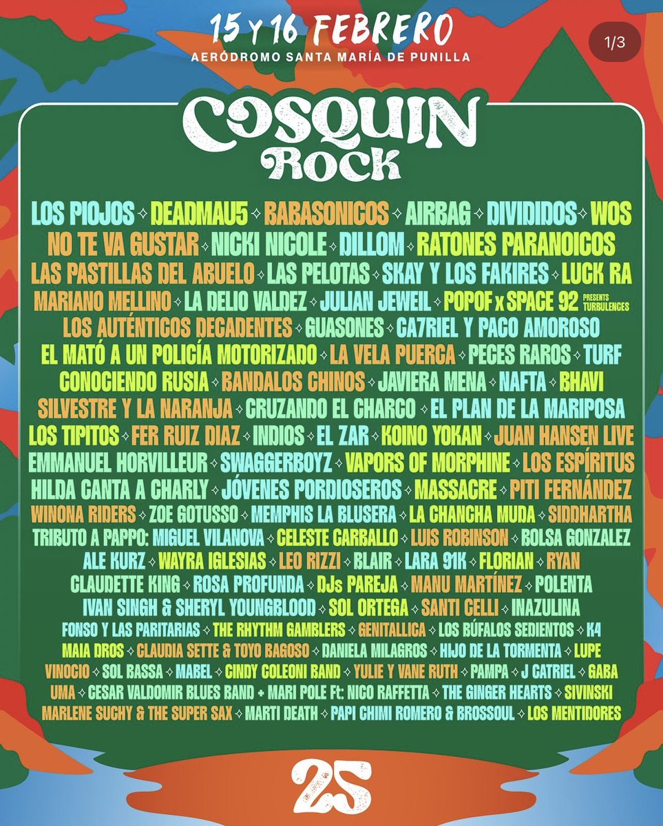 HOLA COSQUIN ROCK 2025. NOS RE VIMOS AHI