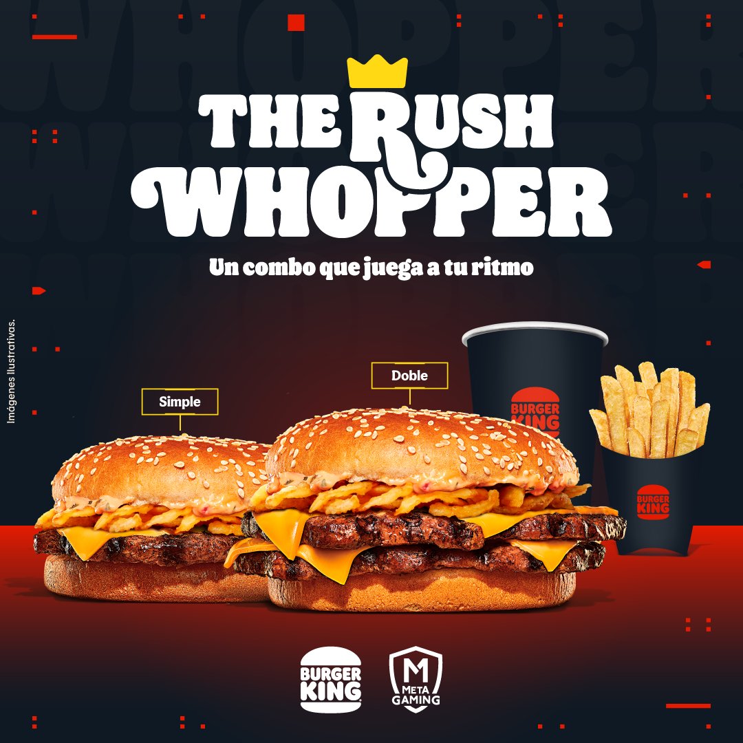 elreydebk's tweet photo. 🎮🍔 Burger King y Meta Gaming presentan The Rush Whopper, la hamburguesa pensada para los que viven al máximo cada partida.
Pero la acción no termina ahí. Pedí tu combo Rush Whopper y participá por un setup gamer completo de otro nivel. Además, hay gift cards, auriculares, sillas gamer ¡y mucho más! 🎁🔥
Participar es fácil:
1️⃣ Pedí tu The Rush Whopper.
2️⃣ Sacale una foto a tu factura.
3️⃣ Escribinos al WhatsApp 983 810 354, compartinos tus datos y listo ¡ya estás en juego!