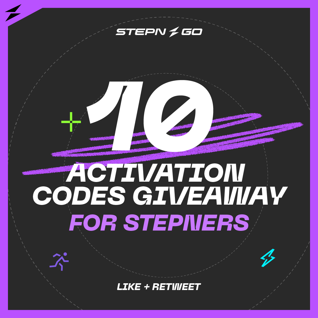 🚀 OG STEPNers, it’s time to take the leap into STEPN GO!

We’re offering 10 Activation Codes for early access, and you have until October 7th to enter! ⏳

To join:
1️⃣ Like &amp; Retweet this post
2️⃣ Follow <a href="/Stepnofficial/">STEPN GO</a>

🔑 Access only: No sneakers included, and the codes aren’t